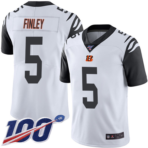 Cincinnati Bengals Limited White Men Ryan Finley Jersey NFL Footballl 5 100th Season Rush Vapor Untouchable